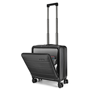 Vali kéo nhựa mở nắp trước size 16 kiểu vuông nhỏ màu đen TM165